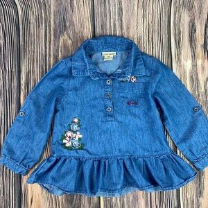Lucky Brand 3T Embroidered Jean Top